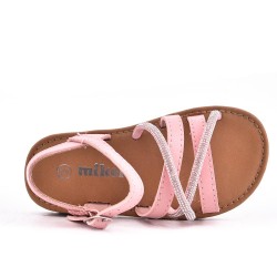 Sandale fille en mix matières 