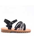 Girl's mixed materials sandal