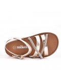 Girl's mixed materials sandal