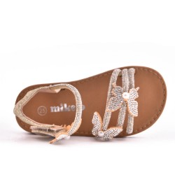 Girl's mixed materials sandal