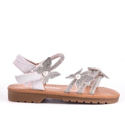 Sandale fille en mix matières 