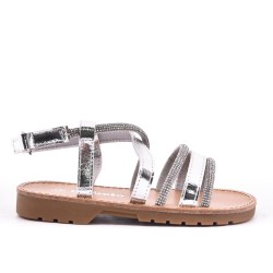 Girl's mixed materials sandal