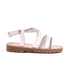 Girl's mixed materials sandal