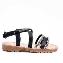 Sandale fille en mix matières 