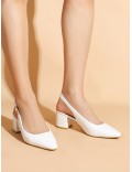 Escarpins slingback en simili cuir à talon carré – bout pointu – femme