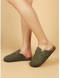 Faux Suede Buckle Mule Sandals – Cork Sole