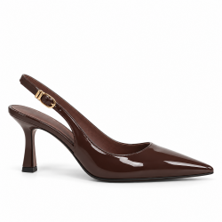 Escarpin en simili cuir à talon