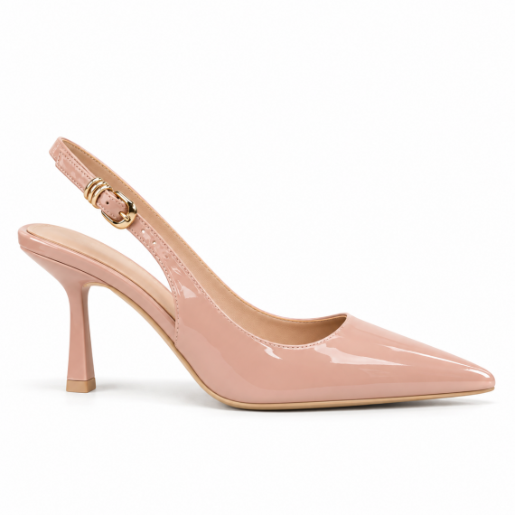 Escarpin en simili cuir à talon 