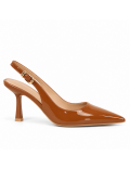 Escarpin en simili cuir à talon