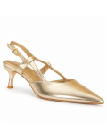 Leatherette pump with heels