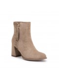 Faux suede ankle boot with zip closure