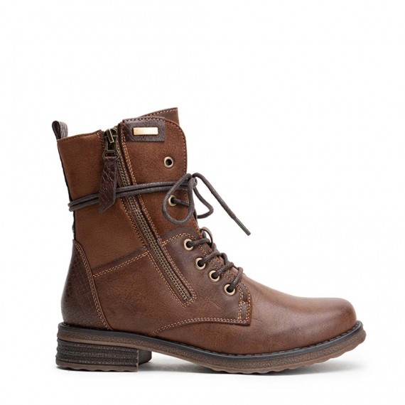 Bottines femme à lacets et fermeture éclair