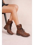 Bottines femme à lacets et fermeture éclair