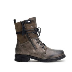 Botines de mujer con cordones y cremallera lateral