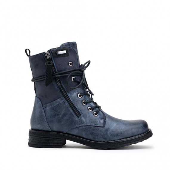 Botines de mujer con cordones y cremallera lateral