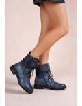 Botines de mujer con cordones y cremallera lateral