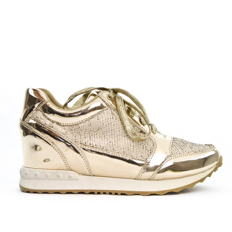 Lacet basket plat doré - Lacet de chaussure elastique