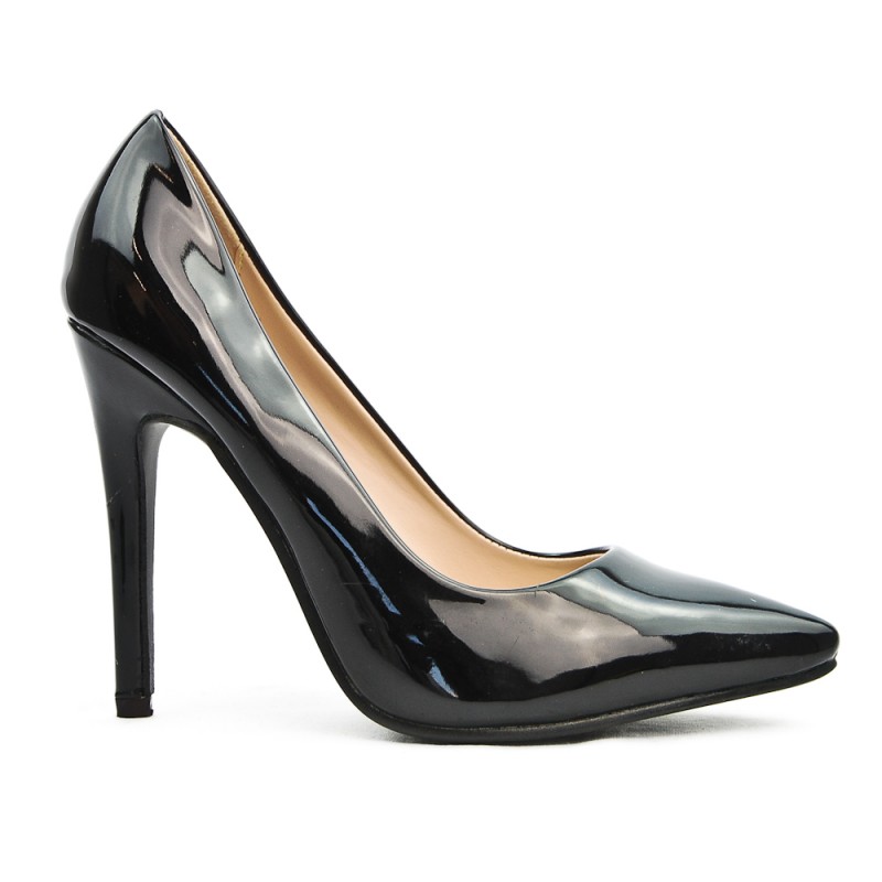 escarpin noir vernis petit talon