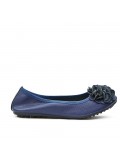 Dark blue comfort ballerina with flower pattern