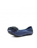 Dark blue comfort ballerina with flower pattern