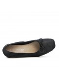 Black comfort ballerina with bow with small heel