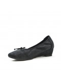 Black comfort ballerina with bow with small heel