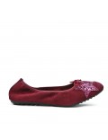 Burgundy comfort ballerina with star pattern