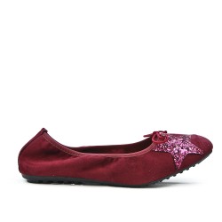 Burgundy comfort ballerina with star pattern