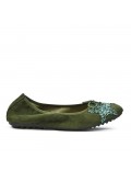 Green comfort ballerina with star pattern