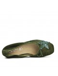 Green comfort ballerina with star pattern