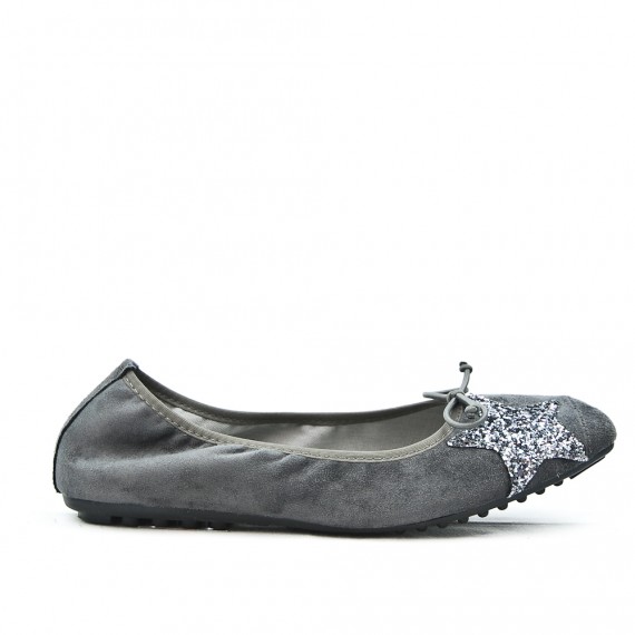 Ballerine confort gris à motif étoile