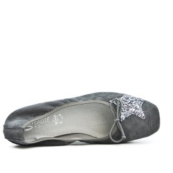 Gray comfort ballerina with star pattern