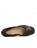 Brown comfort ballerina with star pattern