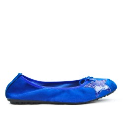 Blue comfort ballerina with star pattern