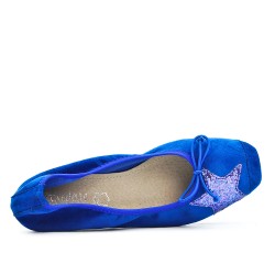 Blue comfort ballerina with star pattern