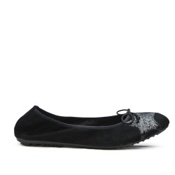 Black comfort ballerina with star pattern