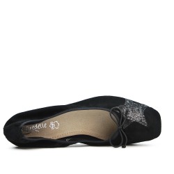 Black comfort ballerina with star pattern