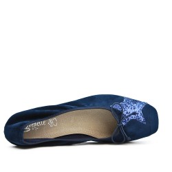 Navy comfort ballerina with star pattern