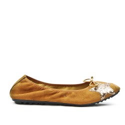 Camel comfort ballerina with star pattern