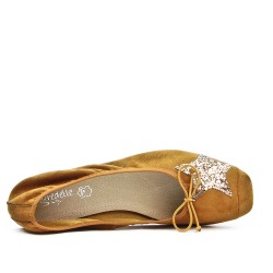 Camel comfort ballerina with star pattern