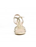 Golden sandal with rhinestones