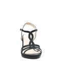 Black sandal with rhinestones