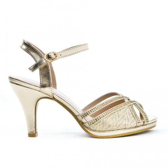 Golden lace detail sandal