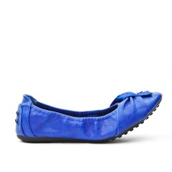 Blue comfort ballerina in faux leather