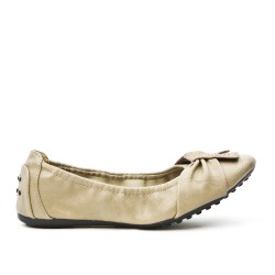 Taupe comfort ballerina in faux leather
