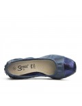 Navy comfort ballerina with metallic toe