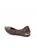 Brown comfort ballerina with metallic tip