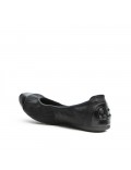 Black comfort ballerina with metallic tip