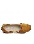 Camel comfort ballerina in faux suede with bow