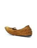 Camel comfort ballerina in faux suede with bow